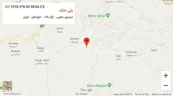 روستای بلی خلک بر روی نقشه