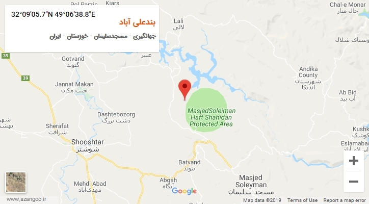 روستای بندعلی آباد بر روی نقشه