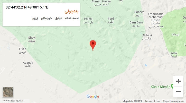 روستای بندچولی بر روی نقشه