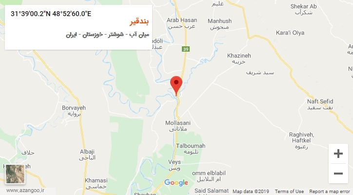 روستای بندقیر بر روی نقشه