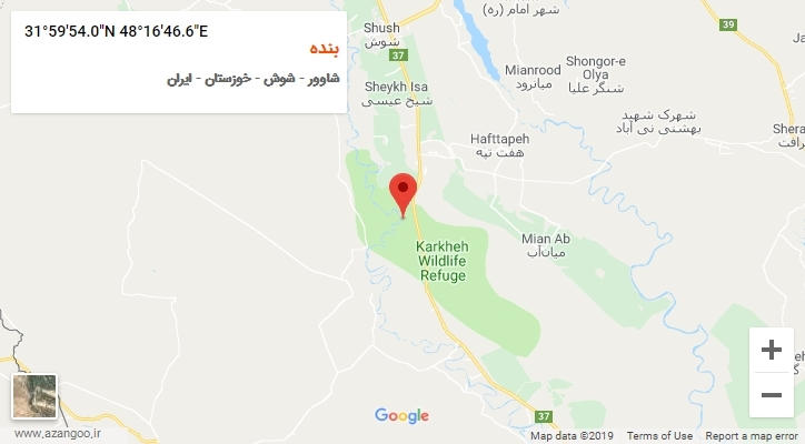 روستای بنده بر روی نقشه