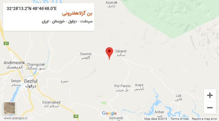 روستای بن گزلاهفترونی بر روی نقشه
