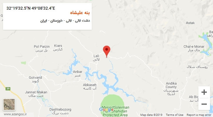 روستای بنه علیشاه بر روی نقشه