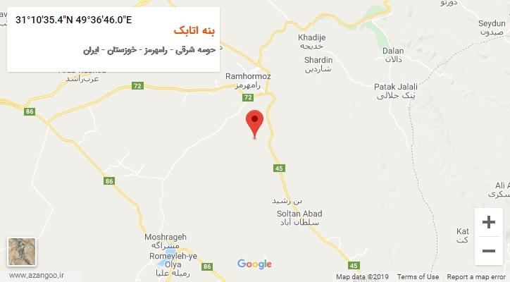 روستای بنه اتابک بر روی نقشه