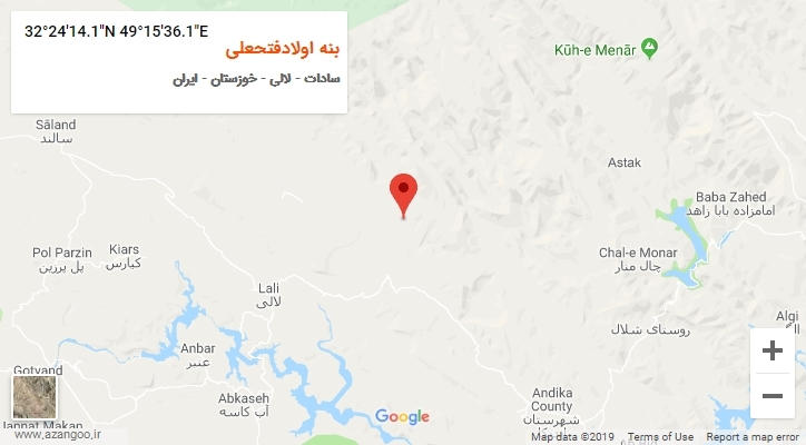 روستای بنه اولادفتحعلی بر روی نقشه