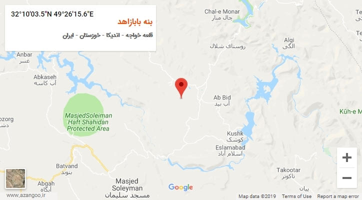 روستای بنه بابازاهد بر روی نقشه