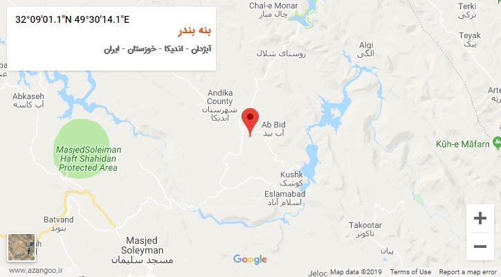 روستای بنه بندر بر روی نقشه
