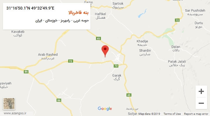 روستای بنه فاخربالا بر روی نقشه