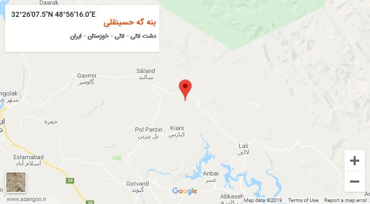 روستای بنه گه حسینقلی بر روی نقشه