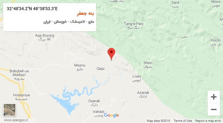 روستای بنه جعفر بر روی نقشه