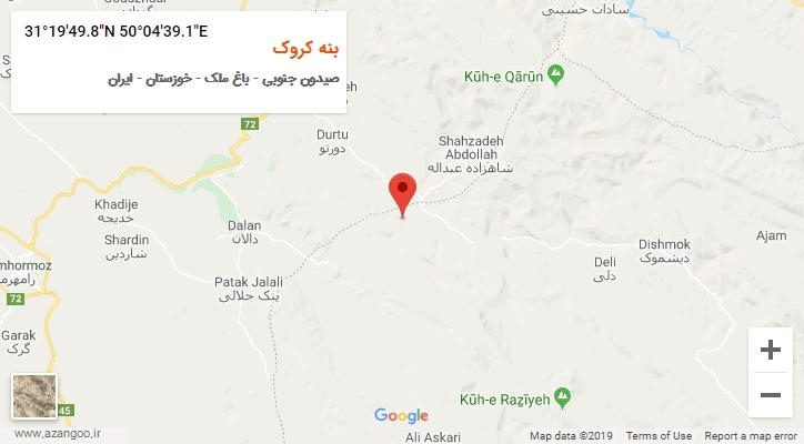 روستای بنه کروک بر روی نقشه
