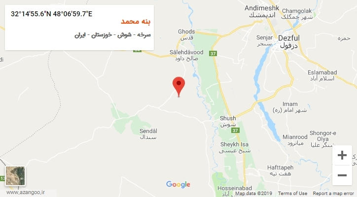 روستای بنه محمد بر روی نقشه