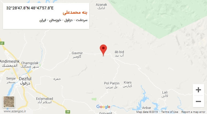 روستای بنه محمدعلی بر روی نقشه