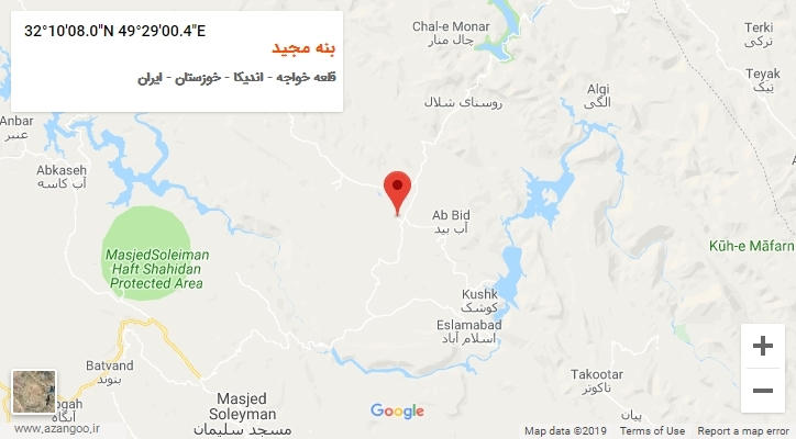روستای بنه مجید بر روی نقشه