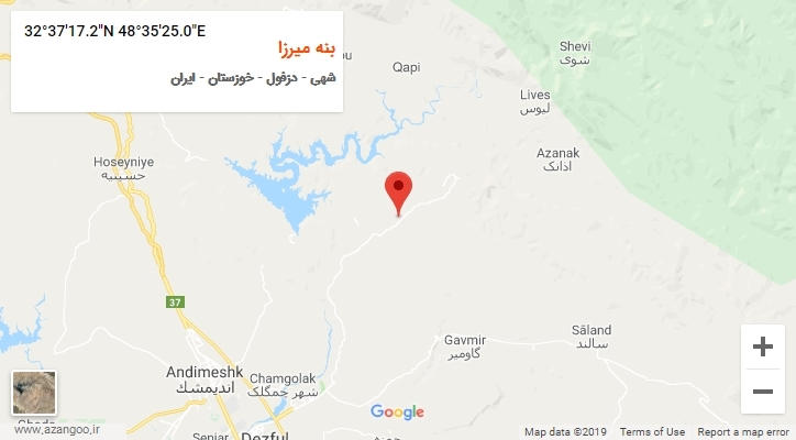 روستای بنه میرزا بر روی نقشه