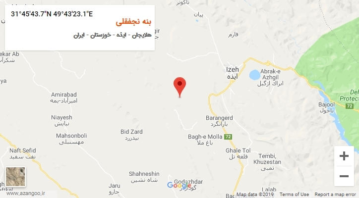 روستای بنه نجفقلی بر روی نقشه
