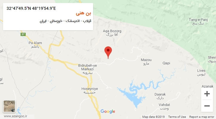 روستای بن هنی بر روی نقشه