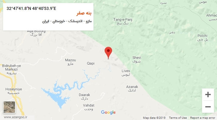 روستای بنه صفر بر روی نقشه