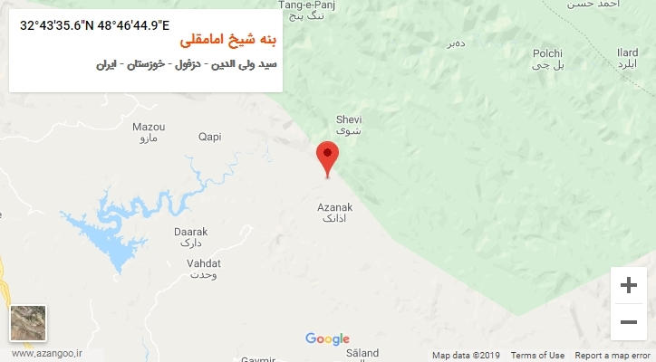 روستای بنه شیخ امامقلی بر روی نقشه