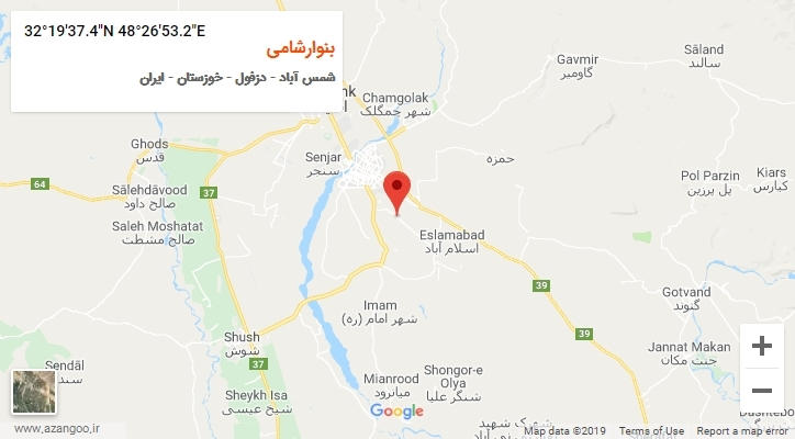 روستای بنوارشامی بر روی نقشه