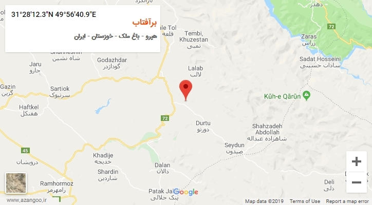روستای برآفتاب بر روی نقشه