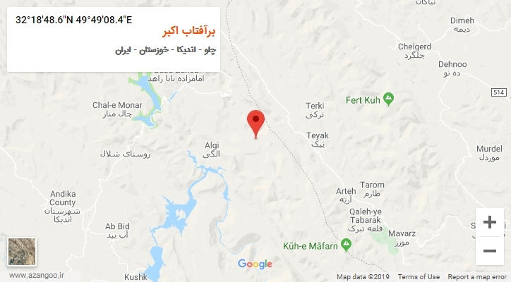 روستای برآفتاب اکبر بر روی نقشه