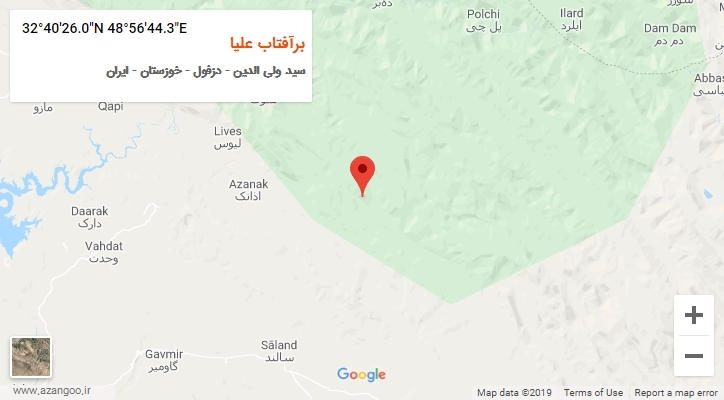 روستای برآفتاب علیا بر روی نقشه