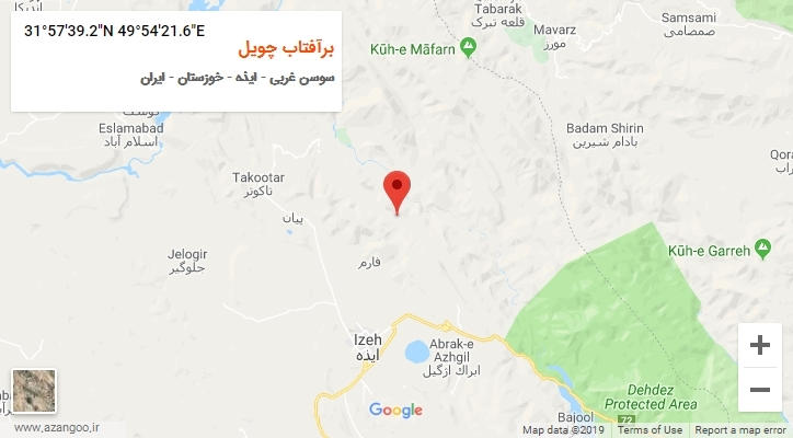 روستای برآفتاب چویل بر روی نقشه