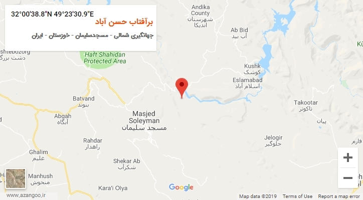 روستای برآفتاب حسن آباد بر روی نقشه