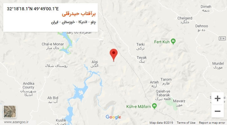 روستای برآفتاب حیدرقلی بر روی نقشه