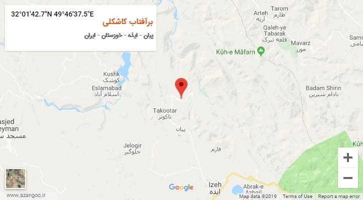 روستای برآفتاب کاشکلی بر روی نقشه