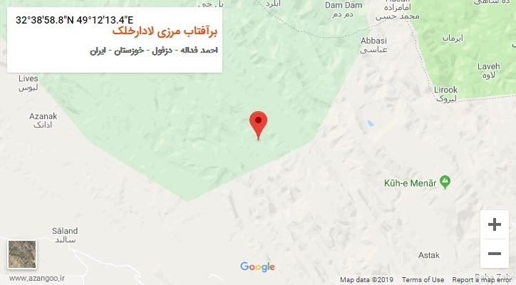 روستای برآفتاب مرزی لادارخلک بر روی نقشه
