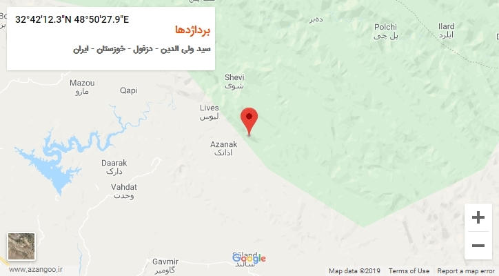 روستای برداژدها بر روی نقشه