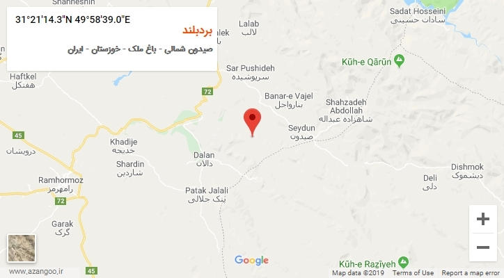 روستای بردبلند بر روی نقشه