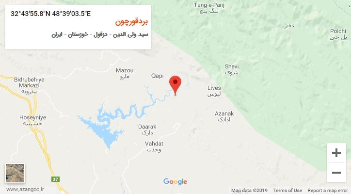 روستای بردقورچون بر روی نقشه