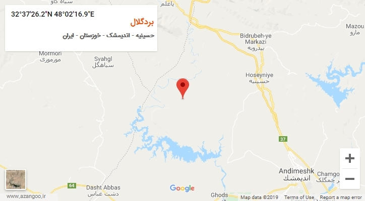 روستای بردگلال بر روی نقشه