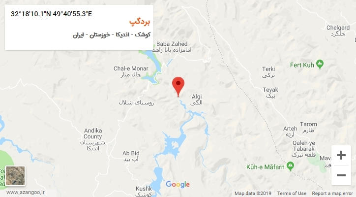 روستای بردگپ بر روی نقشه