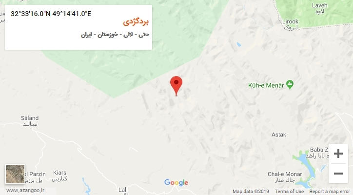 روستای بردگژدی بر روی نقشه