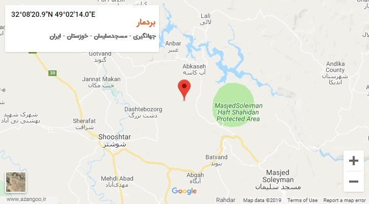 روستای بردمار بر روی نقشه