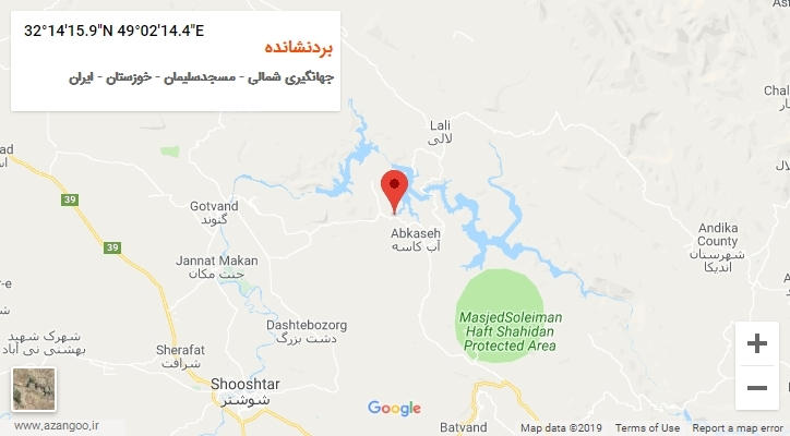 روستای بردنشانده بر روی نقشه