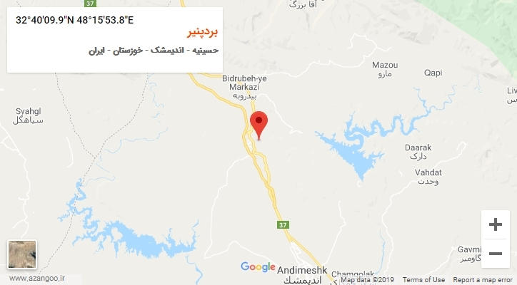 روستای بردپنیر بر روی نقشه