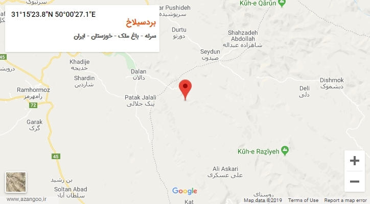 روستای بردسیلاخ بر روی نقشه