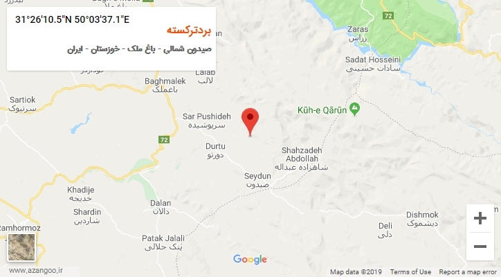 روستای بردترکسته بر روی نقشه