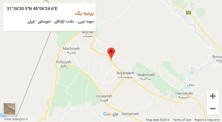 روستای بردیه یک بر روی نقشه
