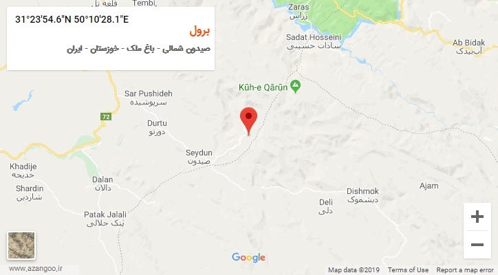 روستای برول بر روی نقشه
