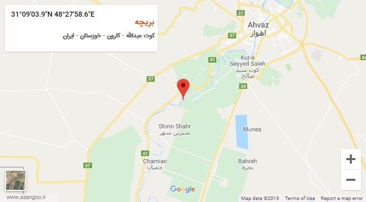 روستای بریچه بر روی نقشه