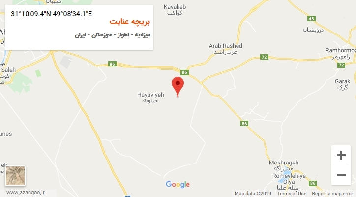 روستای بریچه عنایت بر روی نقشه