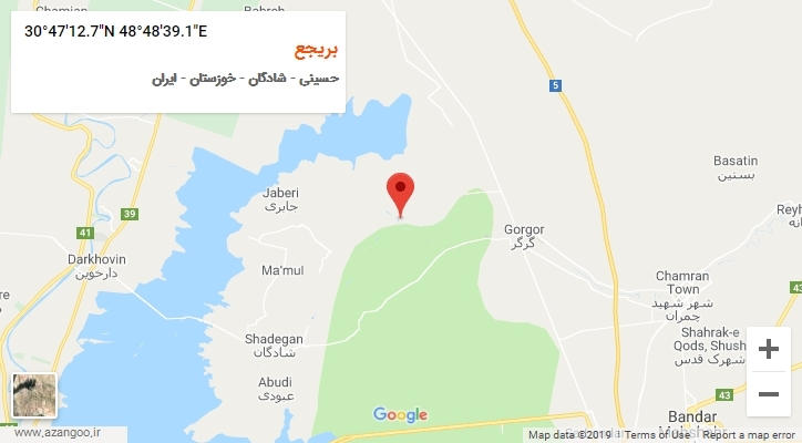 روستای بریجع بر روی نقشه