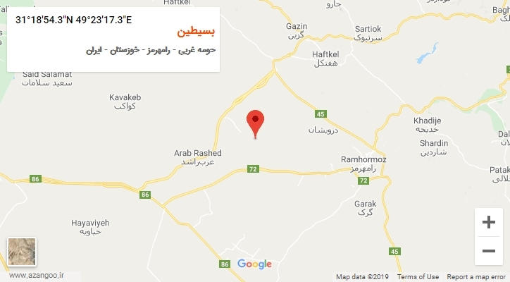 روستای بسیطین بر روی نقشه