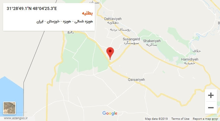 روستای بطلیه بر روی نقشه